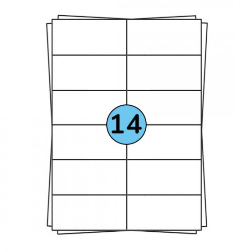 A4 etikečių lapai 105 × 42 mm, 1 400 etikečių