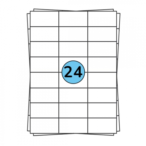 A4 etikečių lapai 70 × 36 mm, 2 400 etikečių, nuimamo sukibimo