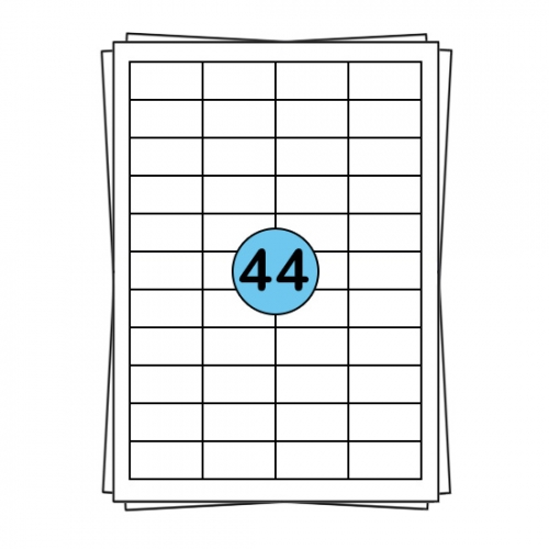 A4 etikečių lapai 48 × 25 mm, 4 400 etikečių