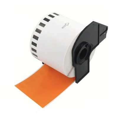 Su Brother DK-22205 suderinamos etiketės oranžinė